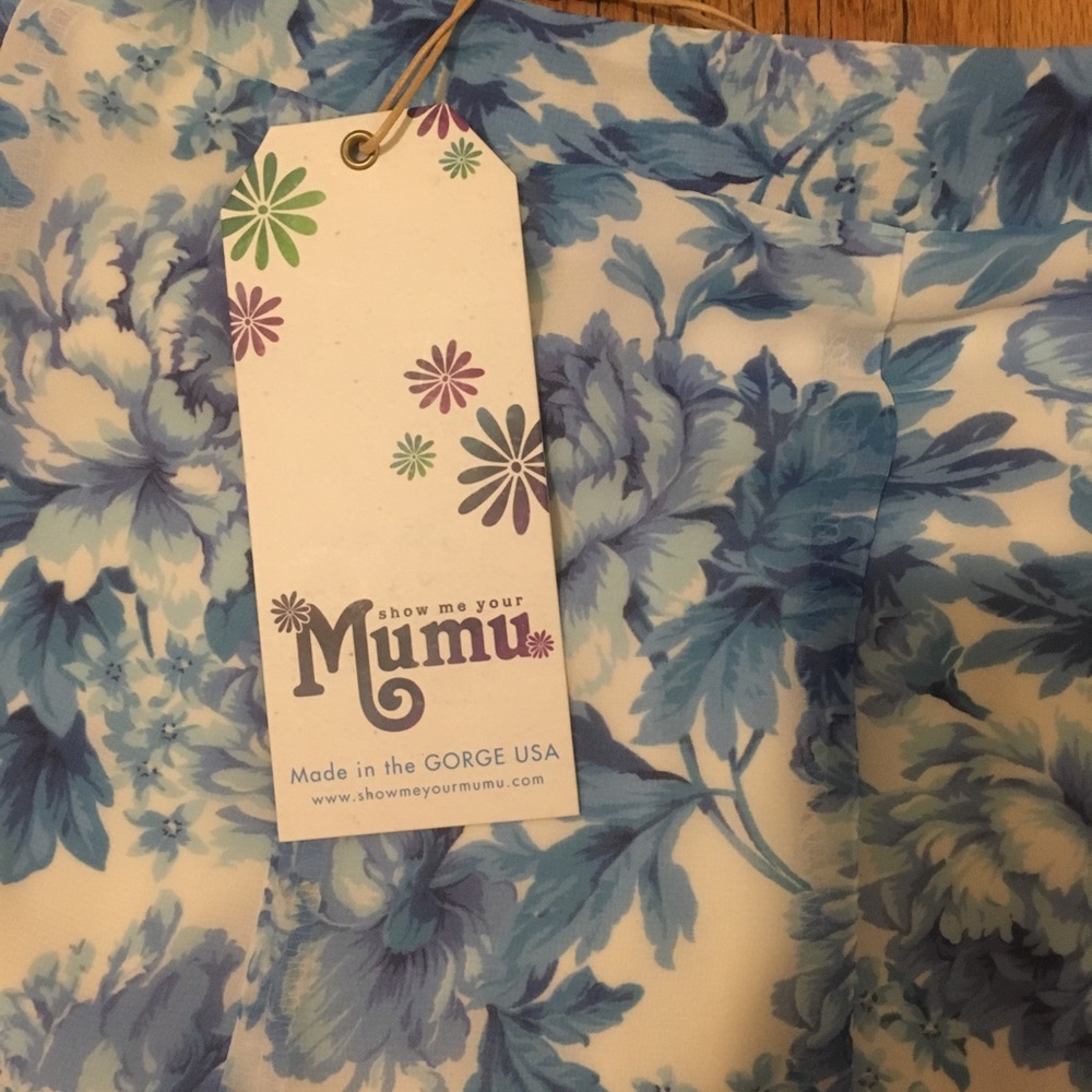 NWT Show Me Your Mumu Mama Blues Floral Skirt - Picture 4 of 5